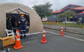 Space at the Hawke's Bay Emergency Management Coordination Centre in Hastings has been exhausted with the team working on Cyclone Gabrielle response growing. So they're setting up a multi-habitation unit on the road outside. (Lyndon Road)