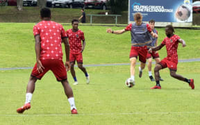 Vanuatu United FC training at Taharoto Park, Takapuna.