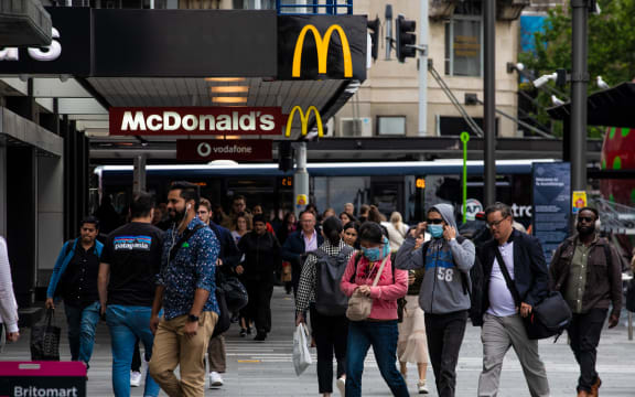 People walking in Auckland CBD.
