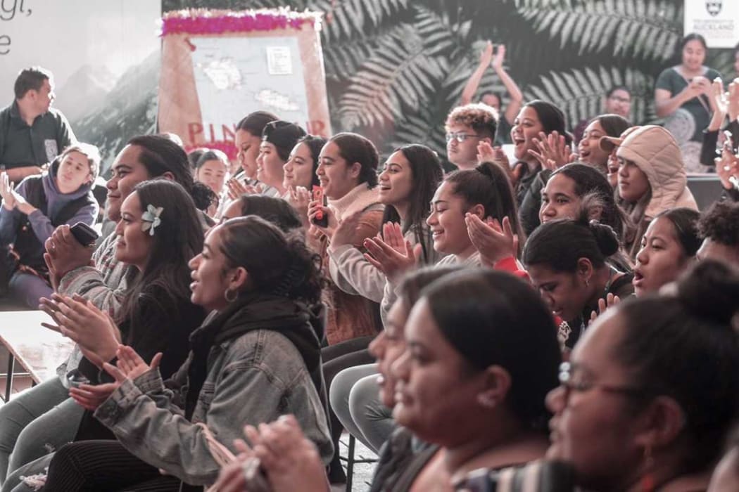 University of Auckland students watch the Independence Day showcase. June 2021