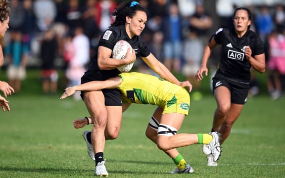 Portia Woodman.
New Zealand Black Ferns Sevens v Australia, Trans-Tasman Sevens series at Grammar TEC's Orakei Domain, Auckland on Friday 21st May 2021.