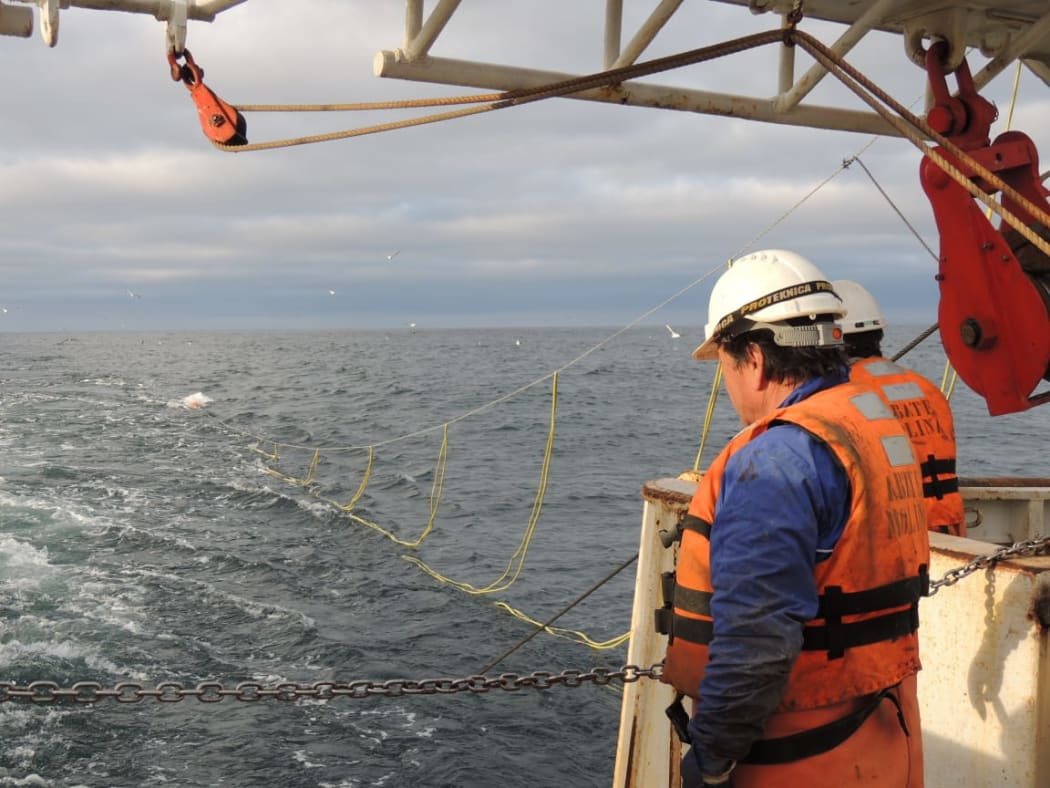 Brightly coloured tori or bird-scaring lines are very effective at stopping seabirds grabbing bait and getting accidentally hooked as commercial fishing boats set their longlines.
