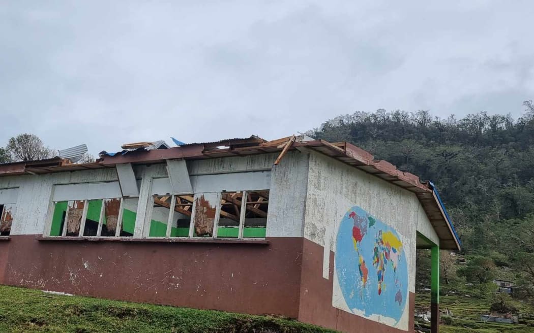 Classroom at Melsisi in Vanuatu damaged by Cyclone Lola