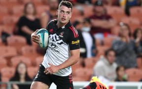 Will Jordan of the Crusaders on his way to a try against the Chiefs in Hamilton, March 26.