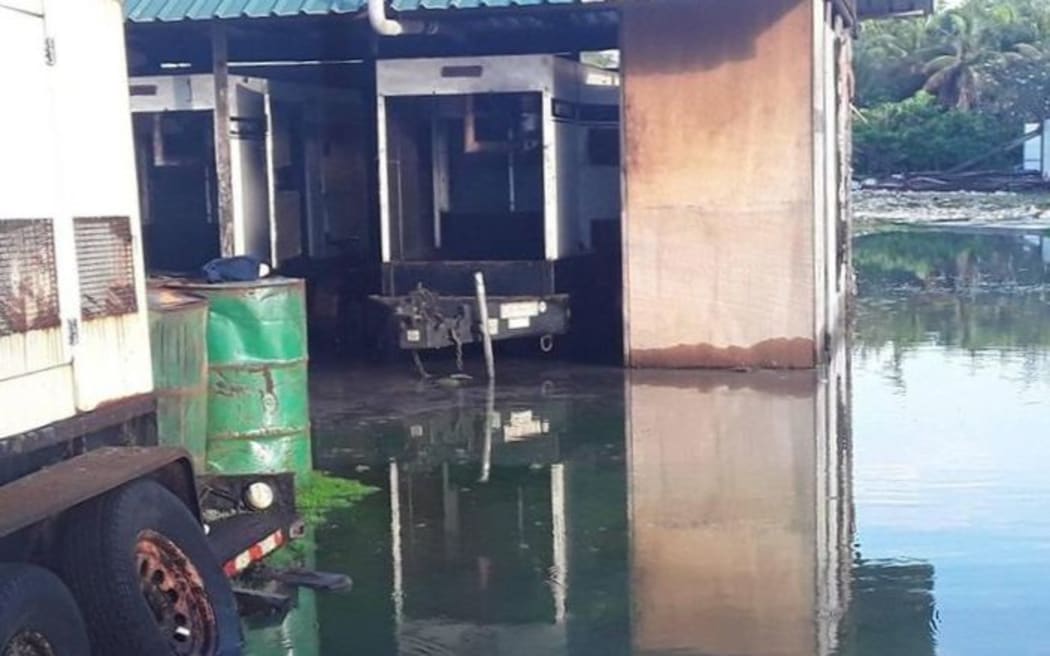 A flooded area of Aunuu