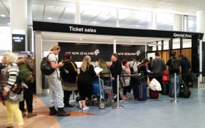 Air New Zealand passengers finding out information after flights were cancelled.