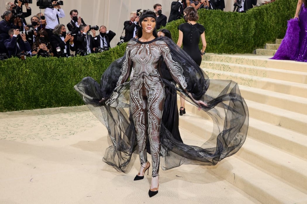 NEW YORK, NEW YORK - SEPTEMBER 13: Winnie Harlow attends The 2021 Met Gala Celebrating In America: A Lexicon Of Fashion at Metropolitan Museum of Art on September 13, 2021 in New York City.