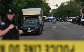 A bomb disposal robot, or Explosive Ordnance Disposal robot, sits on Pearl Street on the site of an attack on demonstrators calling for the release of Israeli hostages held in Gaza, in Boulder, Colorado, on June 1, 2025. Several people suffered burns and other injuries June 1st in the US state of Colorado in what the FBI called a "targeted terror attack" against demonstrators seeking the release of Israeli hostages held in Gaza.
Police in the city of Boulder said a man was taken into custody. They were more cautious in presuming a possible motive for the attack, which multiple sources said was committed against members of the Jewish community during a peaceful gathering. (Photo by Eli Imadali / AFP)