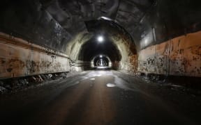 Inside Homer Tunnel during a road closure