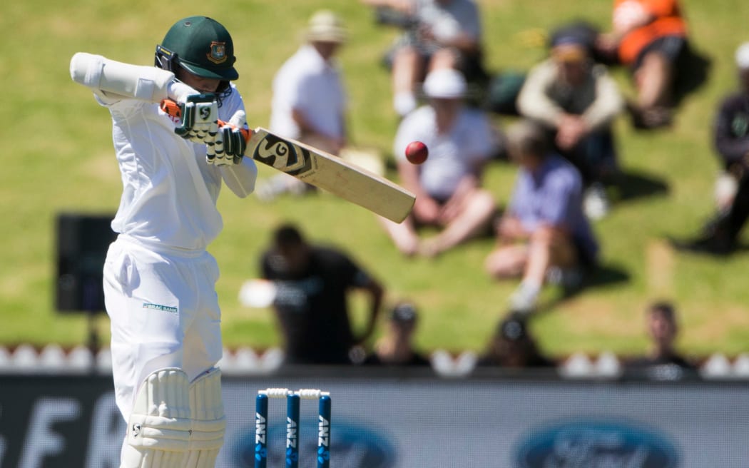 Shakib Al Hasan plays a shot during the Bangladesh v New Zealand Test series