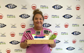 Niu FM host Lusia Petelo celebrates the introduction of Pacific Media Network's workplace menstrual policy.
