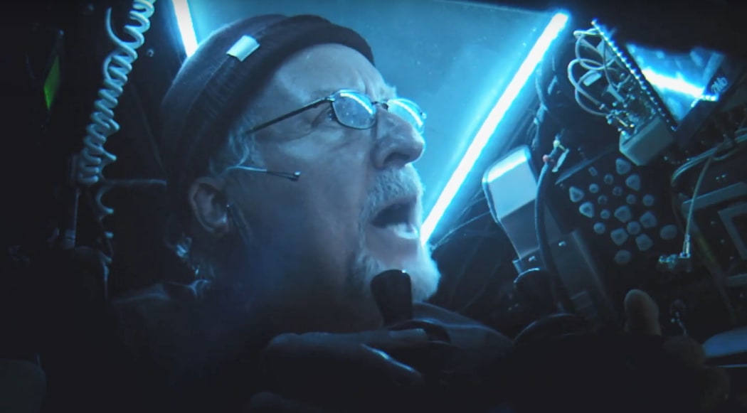 James Cameron in a submersible