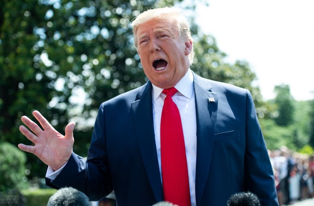 Donald Trump speaks to the media from the South Lawn of the White House July 5.