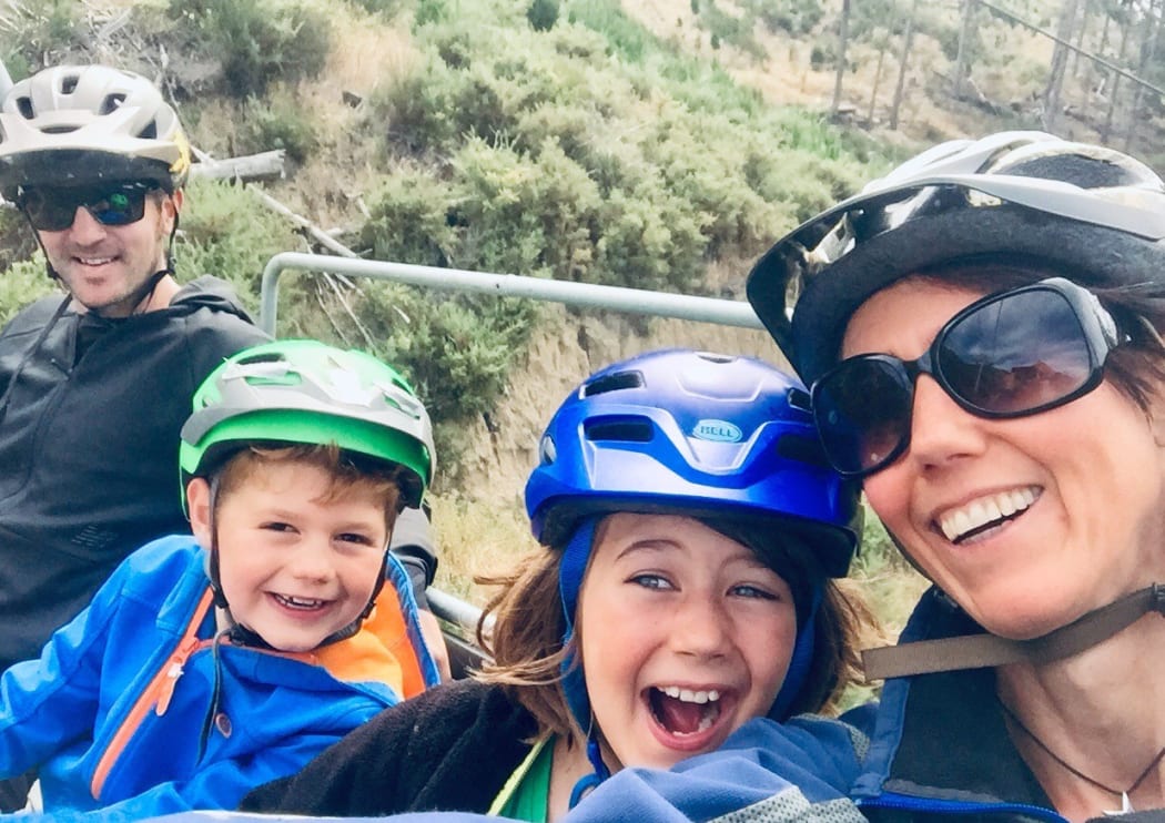 Jake Hallam (second left) with his whānau.