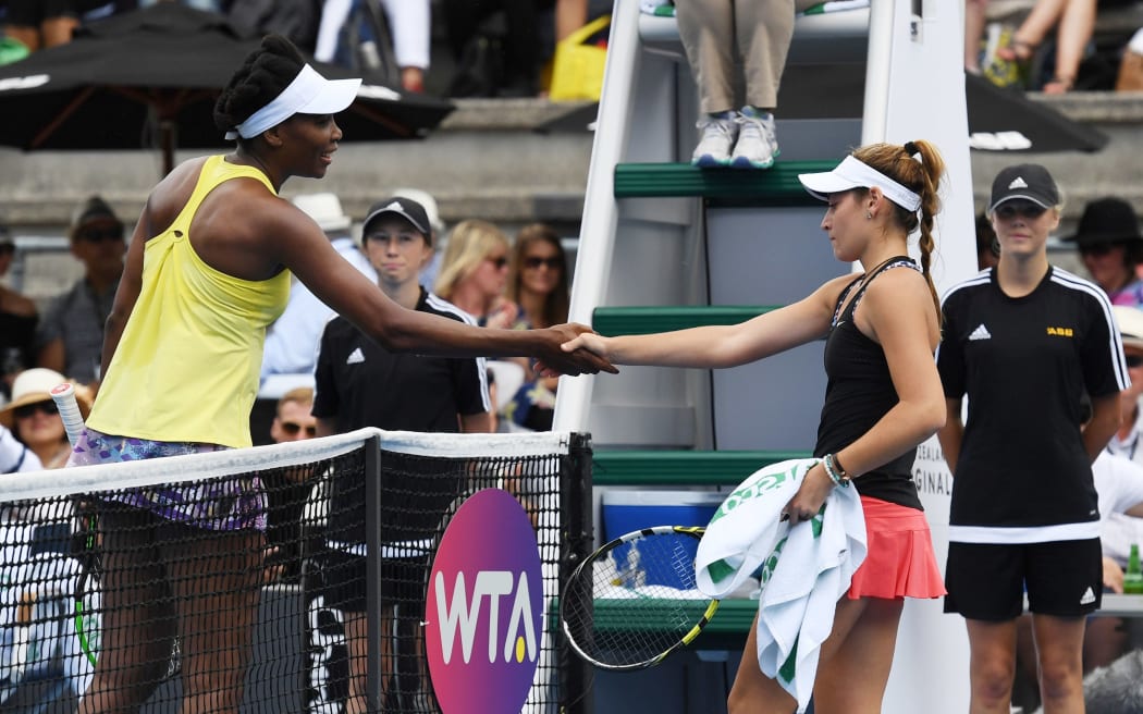 Venus Williams and Jade Lewis ASB Classic 2017.