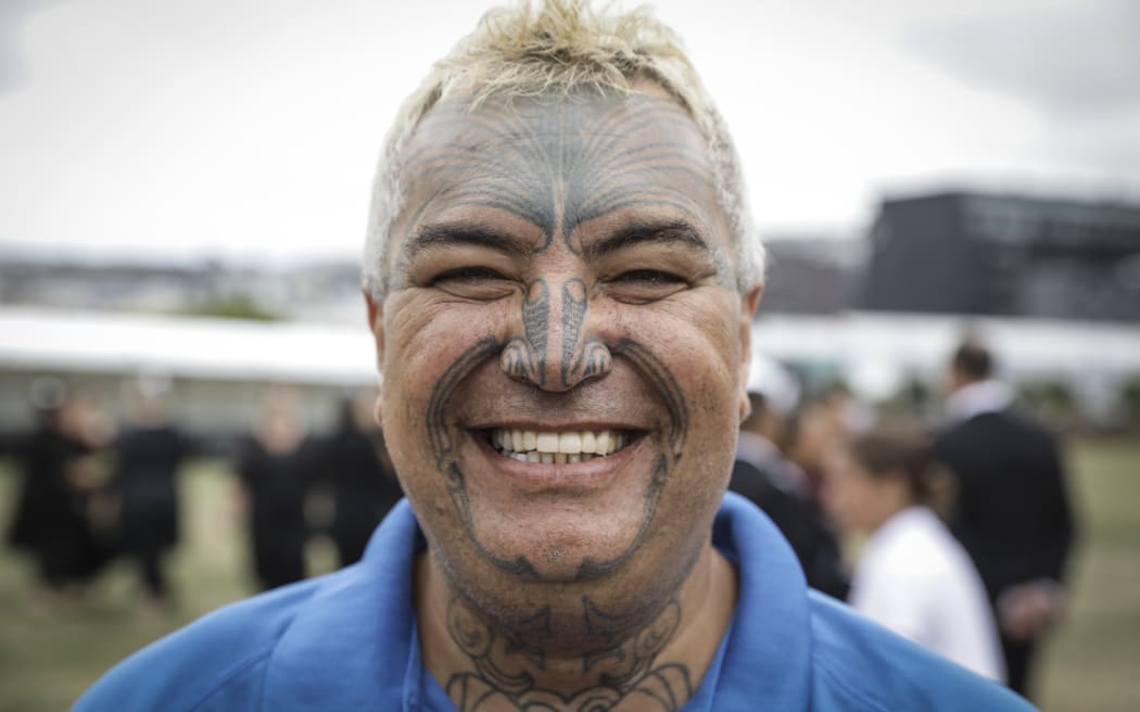 Eugene Ryder at the Powhiri for Te Matatini at Waitangi Park.