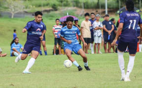 Men's teams in action at the Football Federation Samoa competition. May 2023