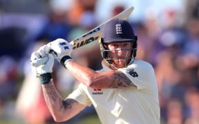 England's Ben Stokes hits a shot on day one of the first Test cricket match between England and New Zealand at Bay Oval in Mount Maunganui on November 21, 2019.