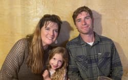 Vickie Hudson-Craig with her husband Ryan and daughter Ruby.