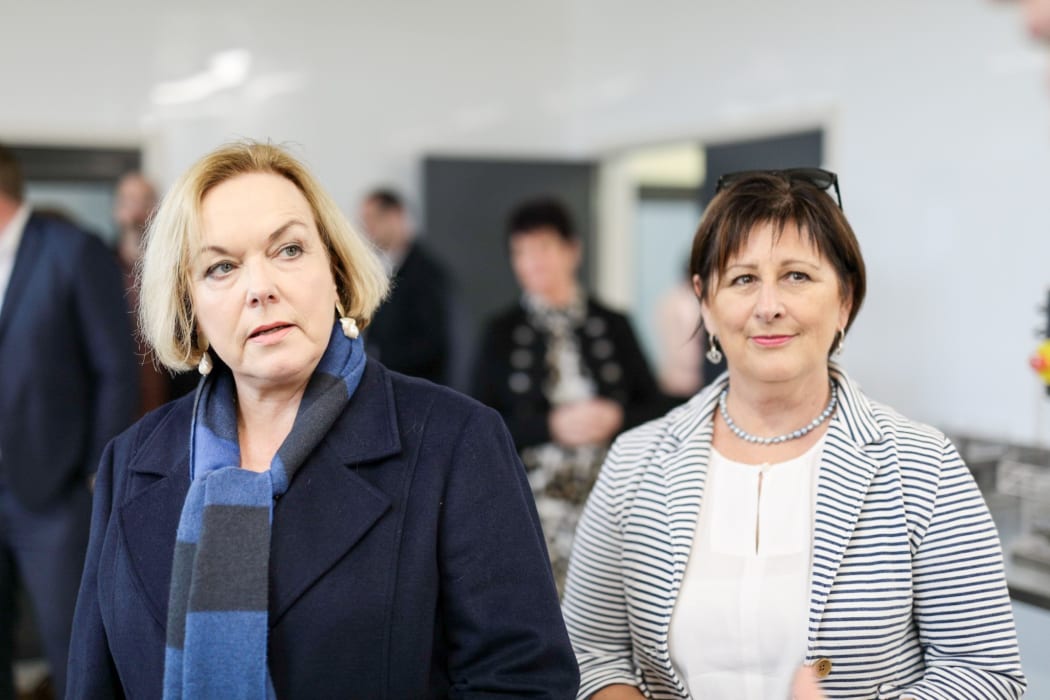 National Party leader Judith Collins and regional development and West Coast issues spokesperson Maureen Pugh campaigning in the West Coast on 25 September, 2020.