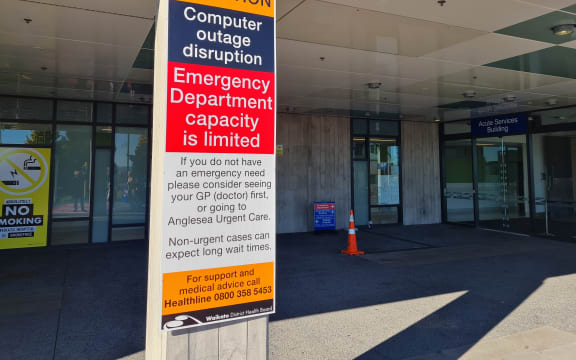 Waikato District Health Board notice of outage of systems from cyber attack.