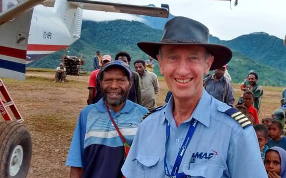 Captain Michael Duncalfe on his last day of flying for Mission Aviation Fellowship in PNG.