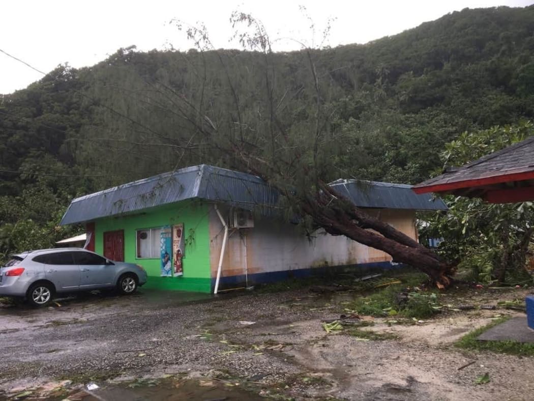 Damaged building in eastern Tutuila