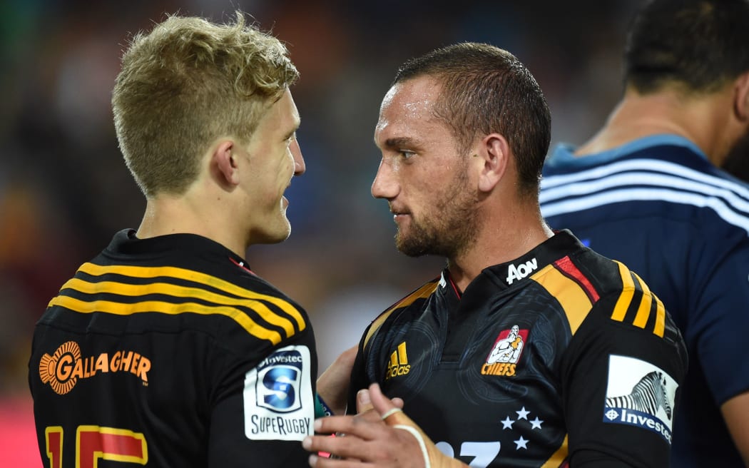 Damian McKenzie has some big boots to fill, in the absence of Aaron Cruden (R)