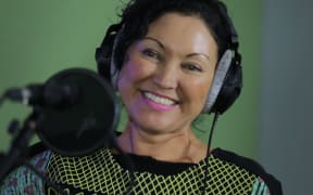 Tina Cross from The Lady Killers performing at Radio NZ