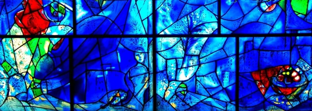 Stain glassed window designed by Chagall