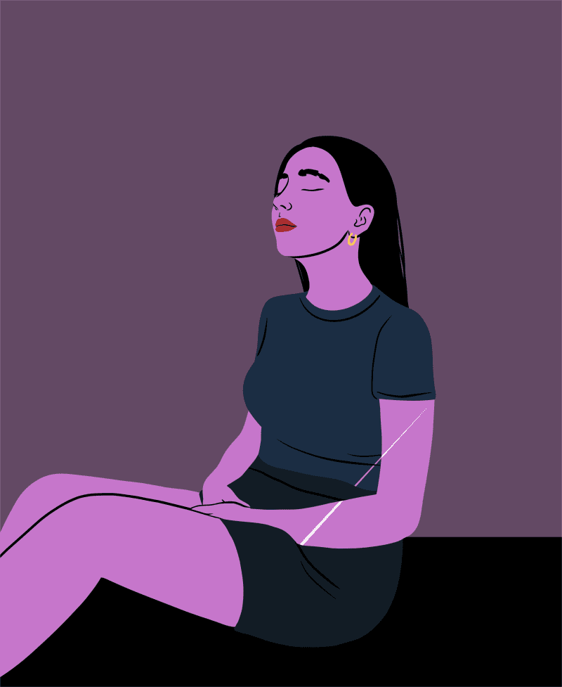 Illustration of a woman looking restful.