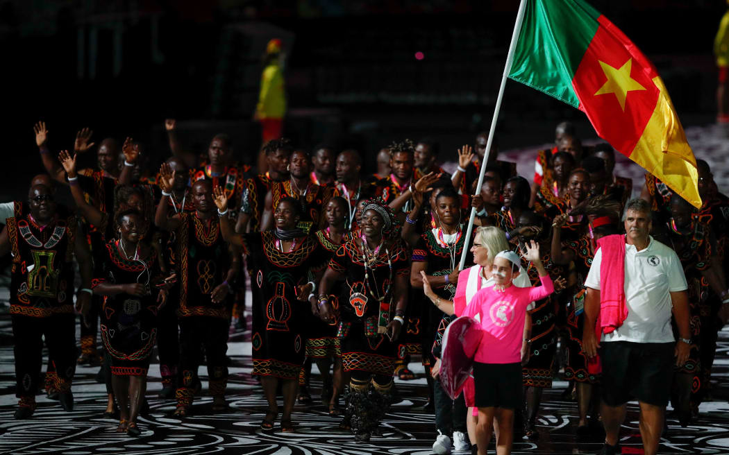 Cameroon's delegation during the opening ceremony of the 2018 Gold Coast Commonwealth Games.