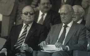 FIFA Uncovered. (L to R) Sepp Blatter and João Havelange in FIFA Uncovered. Cr. Getty Images/Courtesy of Netflix