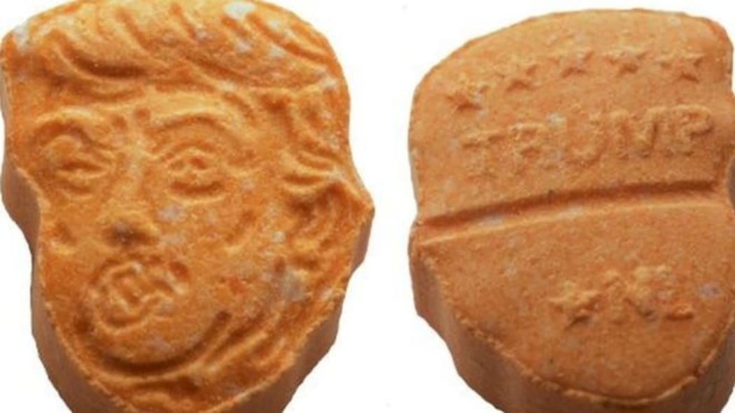 About 5000 carrot-coloured ecstasy tablets in the shape of Donald Trump's head have been seized by German police in the north-western city of Osnabruck.