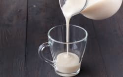 Closeup of oat milk, the concept of a vegetarian diet, Healthy Oat Smoothies