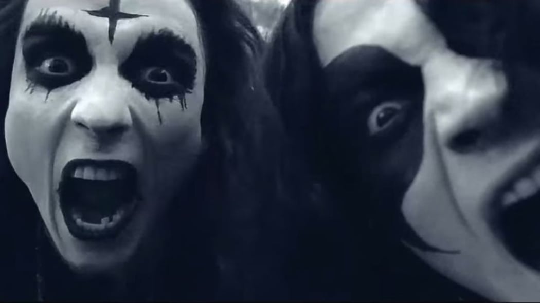Deathgasm characters Brodie (Milo Cawthorne) and Zakk (James Blake)