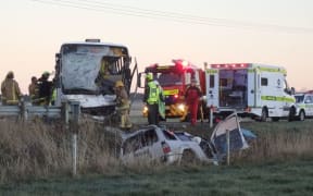 One person has died in a crash on the Christchurch-Akaroa road .