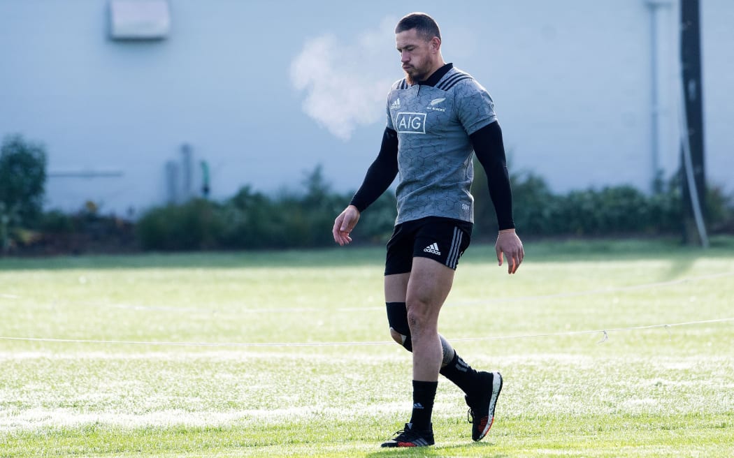 All Black Sonny Bill Williams warms up during an All Blacks training session at the Hutt Rec grounds in Lower Hutt.