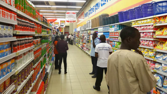 Shoppers at new South African retail giant Shoprite outlet in Kano, Nigeria.