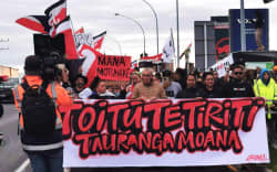 People at the Tauranga Māori Action Day.