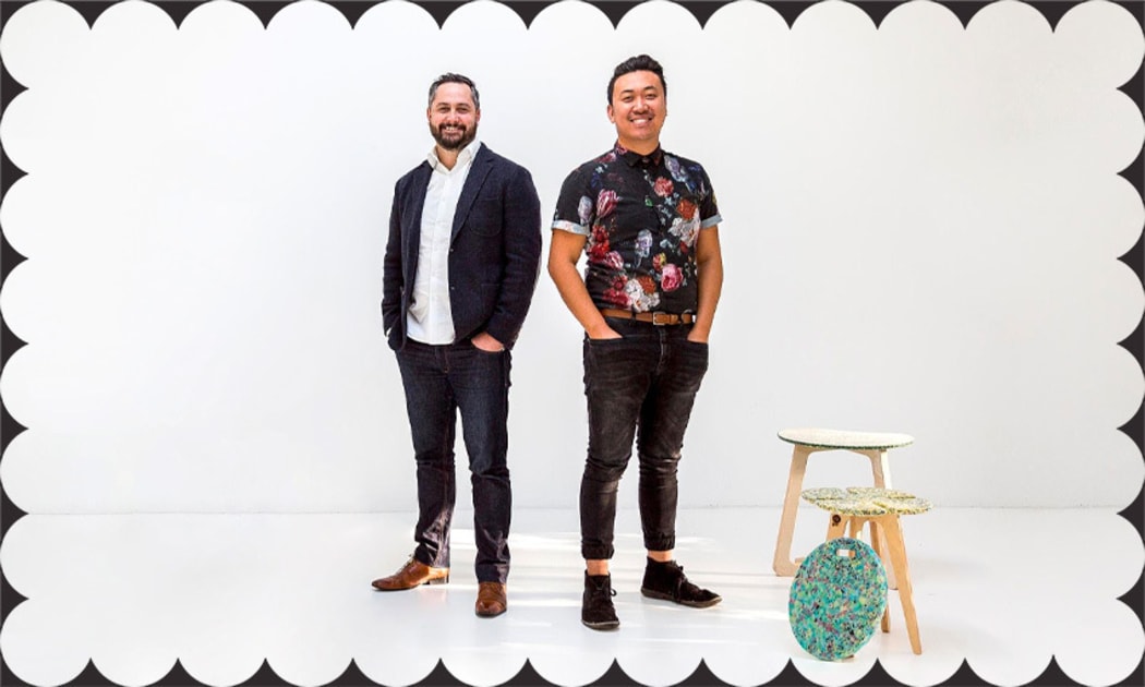 Critical plastic recycling startup co-founders Adam Ransfield and Rui Peng.