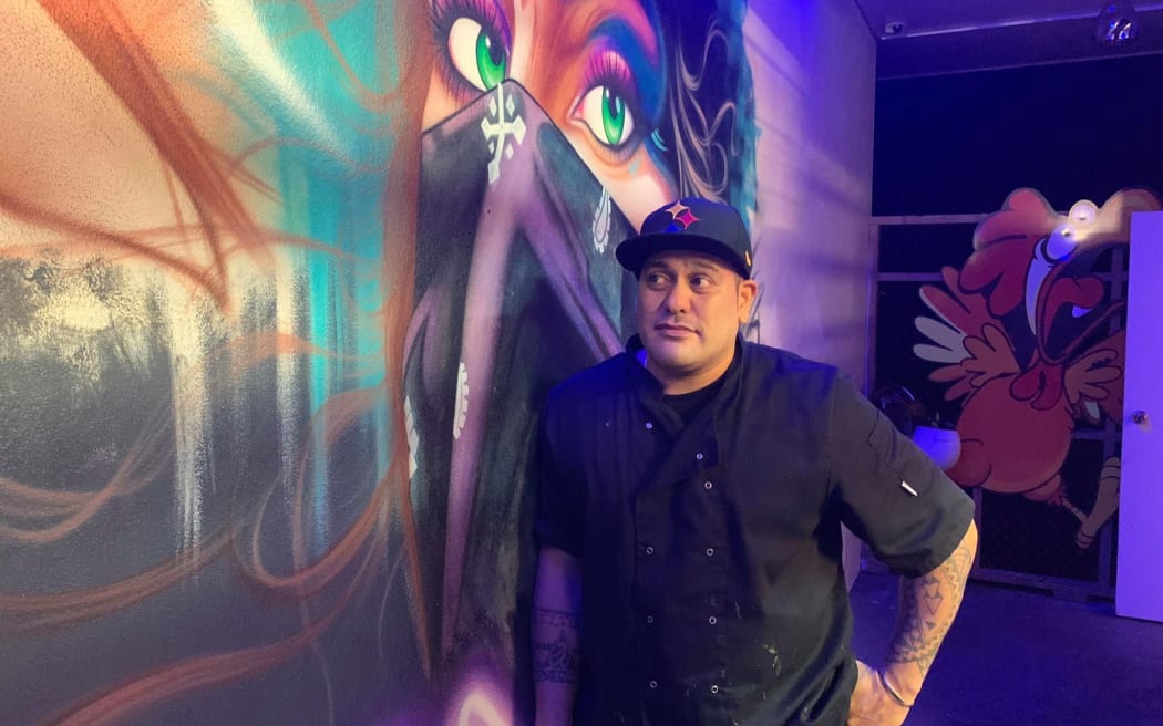 Sione Vili , owner of  Vili's Burgers in Rarotonga.