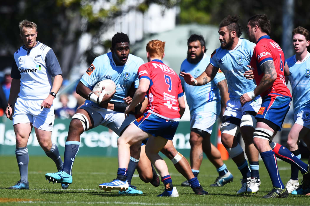 Fijian lock Temo Mayanavanua playing for Northland in the Mitre 10 Cup.