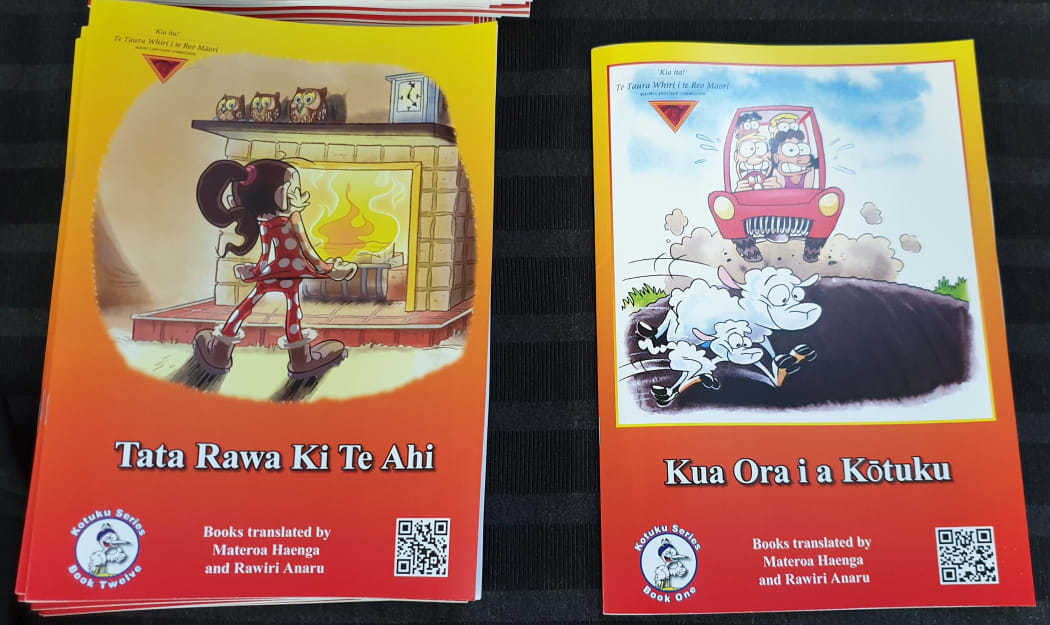 Some of the books from Te Kōtuku Bilingual Risk Reduction Programme.