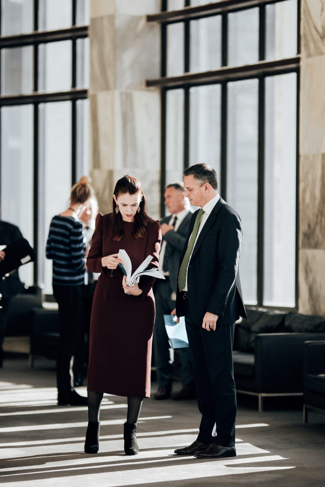 Prime Minister Jacinda Ardern with Climate Change Minister James Shaw.