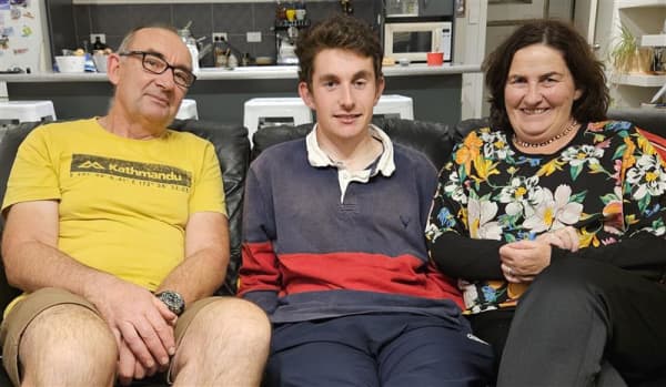 From left John Davidson, with son, Hugh, and Bridget Davidson.