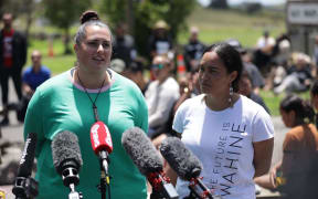 “This is not the end. This resolution is the beginning of the next process.” Save Our Unique Landscape (SOUL) organisers Qiane Matata Sipu and Pania Newton speak to media after a deal for the government to buy the land at Ihumātao.
