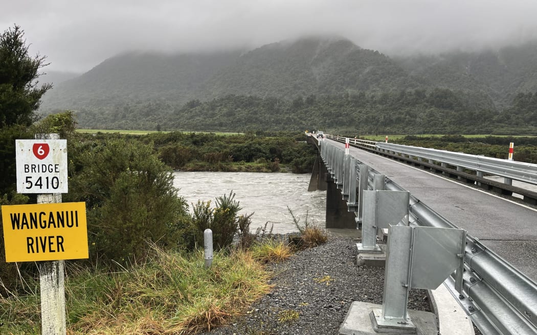 PICTURES: Greymouth Star/Brendon McMahon single use only
The Wanganui State highway 6 bridge which has previously been washed out -- the highway being the lifeline for the Glaciers tourist hotspot.