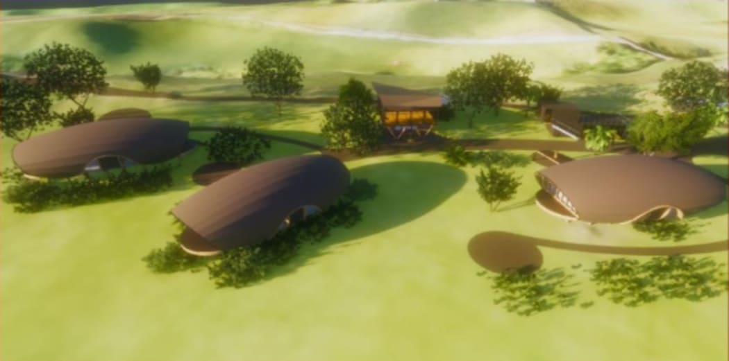 Artist impression of the Taranaki Green School's building pods.