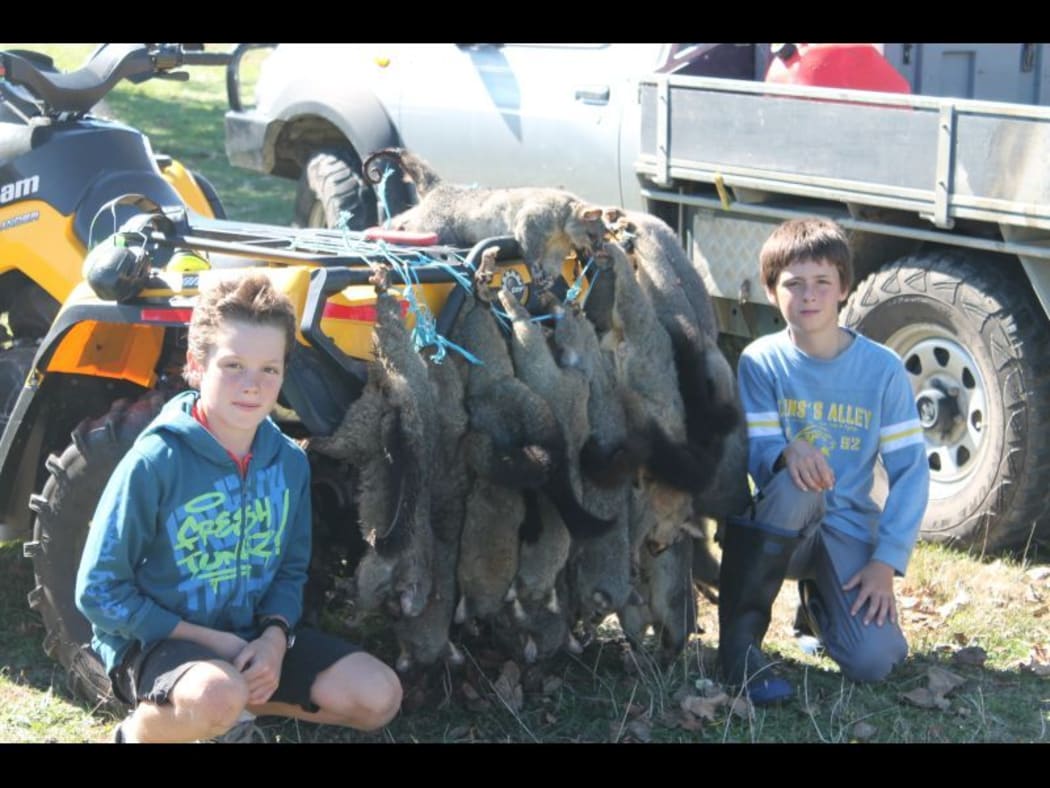 Young hunters with their catches
